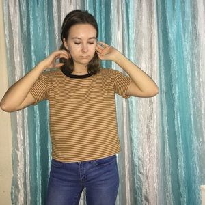 Orange and White Striped Shirt